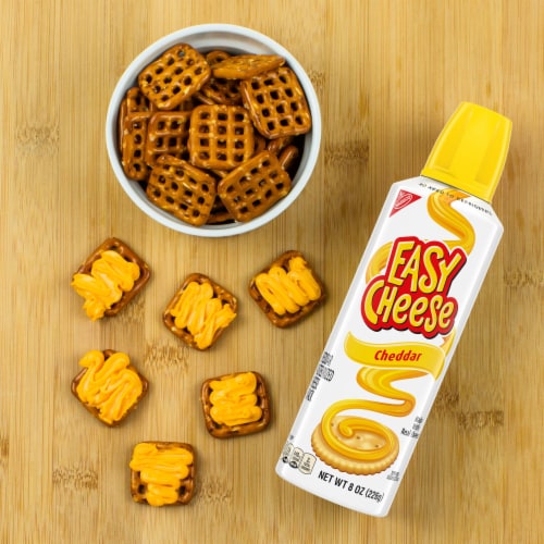 Easy Cheese Cheddar Cheese Snack Perspective: bottom