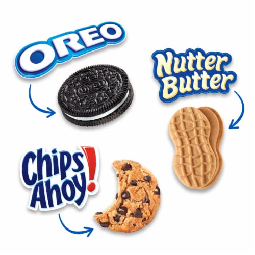 Nabisco Cookie Variety Pack Oreo Nutter Butter Chips Ahoy! Snack Packs Perspective: bottom