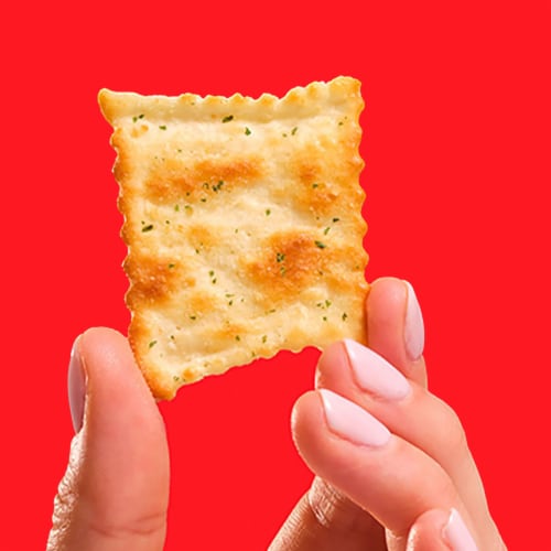 RITZ Toasted Chips Sour Cream and Onion Crackers Perspective: bottom