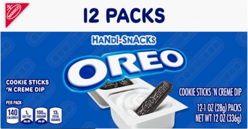 Handi-Snacks Oreo Cookie Sticks 'n Creme Dip Snack Packs Perspective: bottom