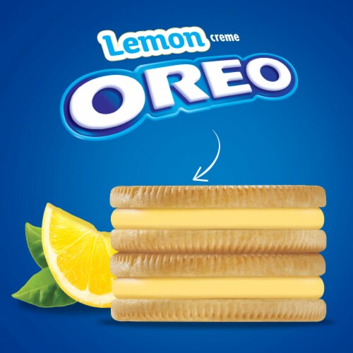 Oreo Lemon Creme Sandwich Cookies Family Size Perspective: bottom