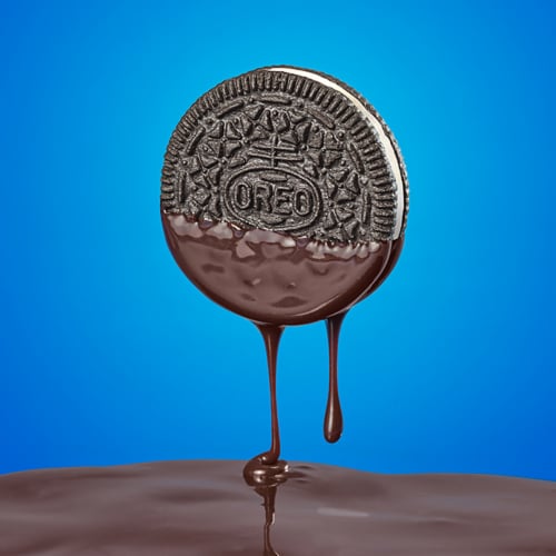 OREO Fudge Covered Chocolate Sandwich Cookies Perspective: bottom