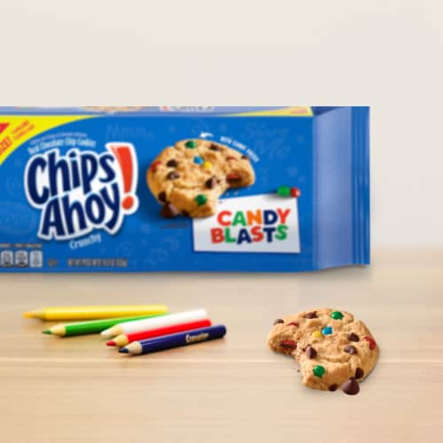 CHIPS AHOY! Candy Blasts Chocolate Chip Cookies Family Size Perspective: bottom