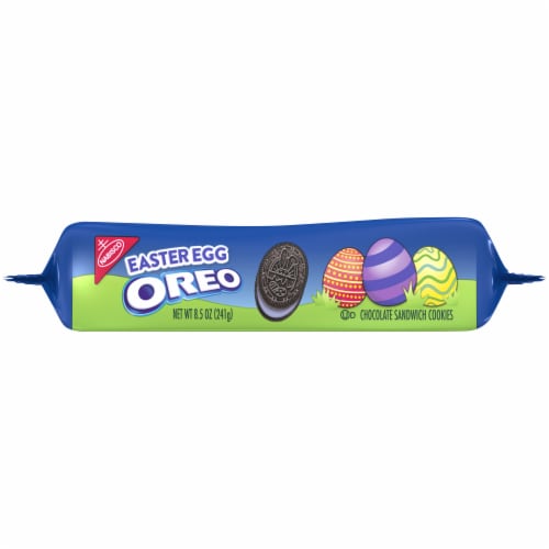 Oreo Limited Edition Easter Egg Purple Creme Egg Shaped Chocolate Sandwich Cookies Perspective: bottom