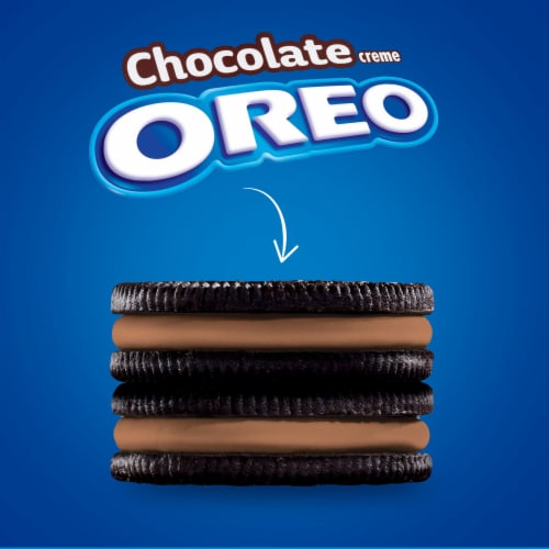 Oreo Chocolate Flavored Creme Chocolate Sandwich Cookies Perspective: bottom
