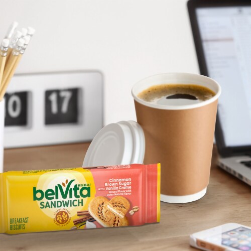 Belvita Breakfast Sandwich Cinnamon Brown Sugar With Vanilla Creme Breakfast Biscuits Perspective: bottom
