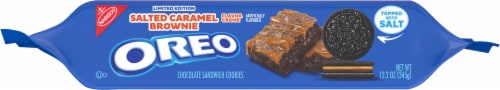 Oreo Limited Edition Salted Caramel Brownie Chocolate Sandwich Cookies Perspective: bottom