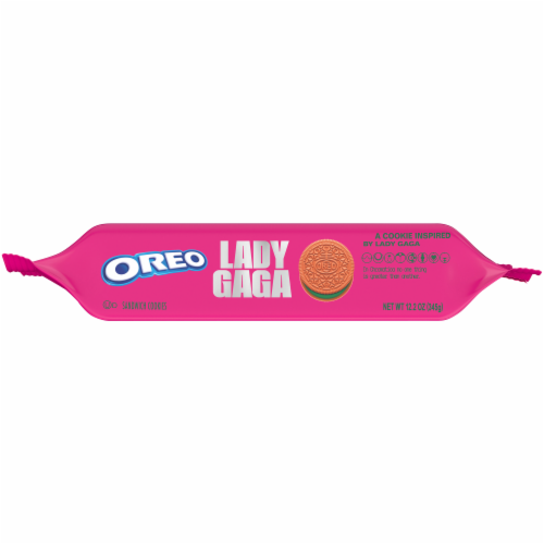 Oreo Lady Gaga Pink Golden Sandwich Cookies Perspective: bottom