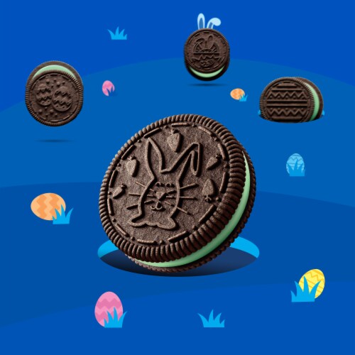 Oreo Green Creme Chocolate Sandwich Cookies Perspective: bottom