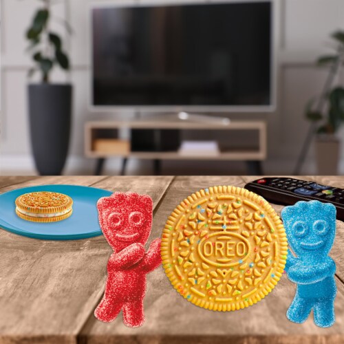 Oreo Sour Patch Kids Sandwich Cookies Perspective: bottom