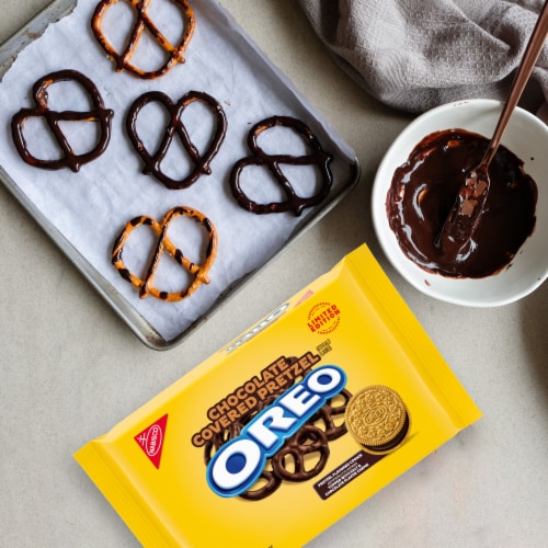OREO Chocolate Covered Pretzel Sandwich Cookies Perspective: bottom