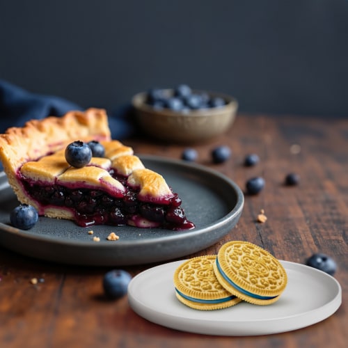 OREO Blueberry Pie Sandwich Cookies Perspective: bottom