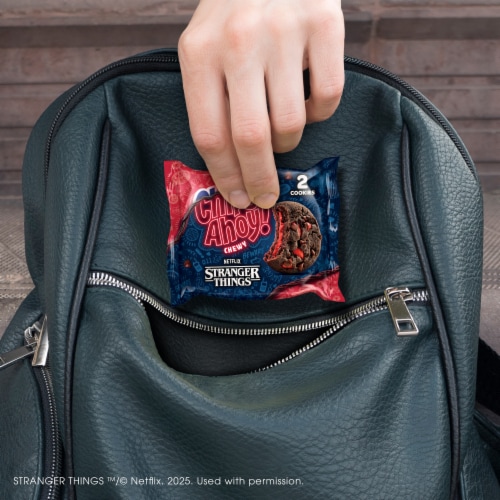 CHIPS AHOY! Stranger Things Chewy Chocolatey Strawberry-Flavored Filled Soft Cookies Perspective: bottom