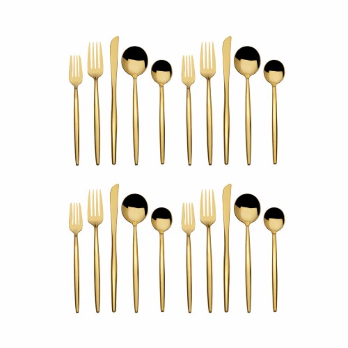 Towle Living Forged Shea Flatware Set - Gold Perspective: bottom