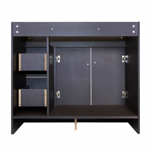 Wyndham Ready to Assemble Wood Vanity Cabinet in Bronze Espresso 36-in by 21-in Perspective: bottom