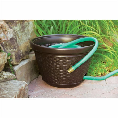 Suncast Resin Wicker Hose Pot Perspective: bottom