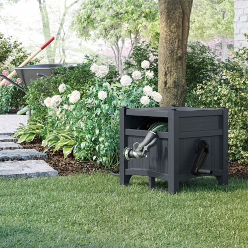 Suncast Hideaway 100' Resin Garden Hose Reel for 5/8 Hoses, Cyberspace Perspective: bottom