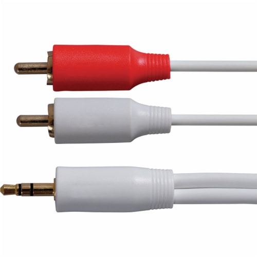 Jensen 3 Ft. White Stereo Audio Cable JAH745V Perspective: bottom