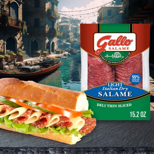Gallo® Salame Deli Thin Sliced Light Italian Dry Salami Perspective: bottom