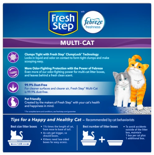 Fresh Step Clean Paws Multi-Cat Scented Clumping Litter with the Power of  Febreze, 22.5 lbs 