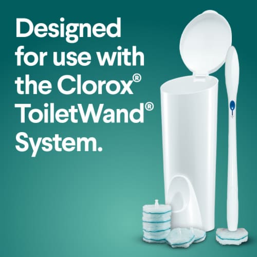 Clorox ToiletWand Disinfecting Refills Rainforest Rush Disposable Wand Heads Perspective: bottom