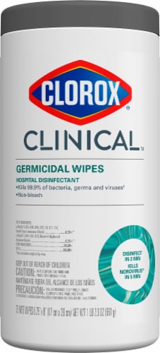 Clorox Clinical Germicidal Hospital Disinfecting Wipes Perspective: bottom