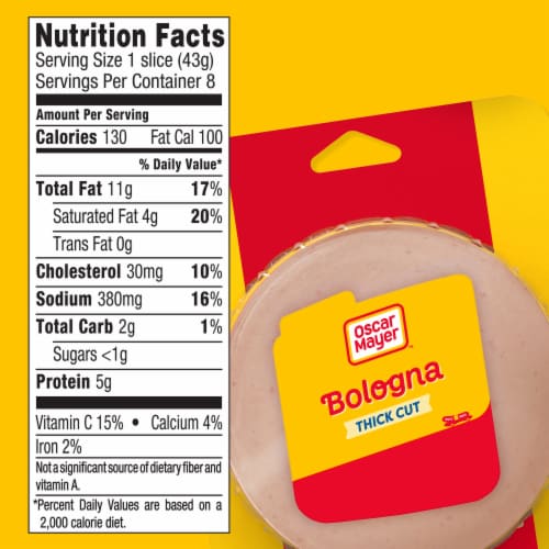 Oscar Mayer Thick Cut Bologna Sliced Lunch Meat Perspective: bottom
