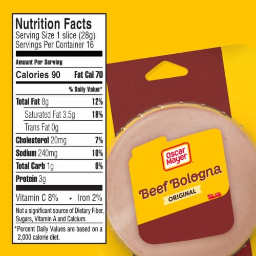 Oscar Mayer Beef Bologna Sliced Lunch Meat Pack Perspective: bottom