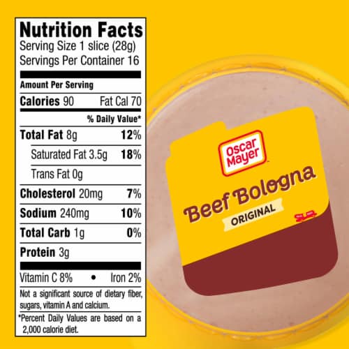 Oscar Mayer Beef Bologna Sliced Lunchmeat Perspective: bottom