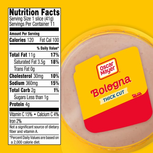 Oscar Mayer Thick Cut Bologna Sliced Lunch Meat Perspective: bottom