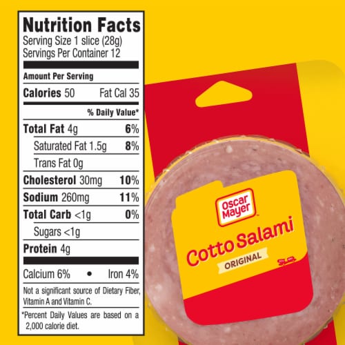 Oscar Mayer Cotto Salami Thin Sliced Lunchmeat 12 oz Perspective: bottom