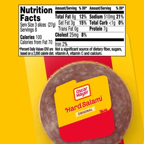 Oscar Mayer Hard Salami Sliced Lunch Meat Perspective: bottom