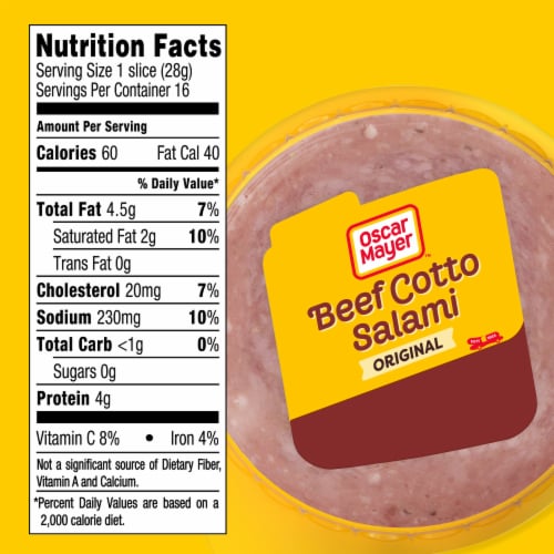 Oscar Mayer Beef Cotto Salami Thin Sliced Lunchmeat Perspective: bottom