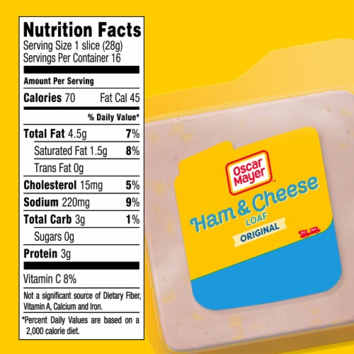 Oscar Mayer Ham & Cheese Loaf Thin Sliced Lunchmeat Perspective: bottom
