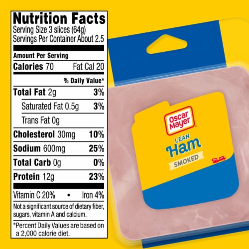 Oscar Mayer Lean Smoked Ham Sliced Deli Lunch Meat Perspective: bottom