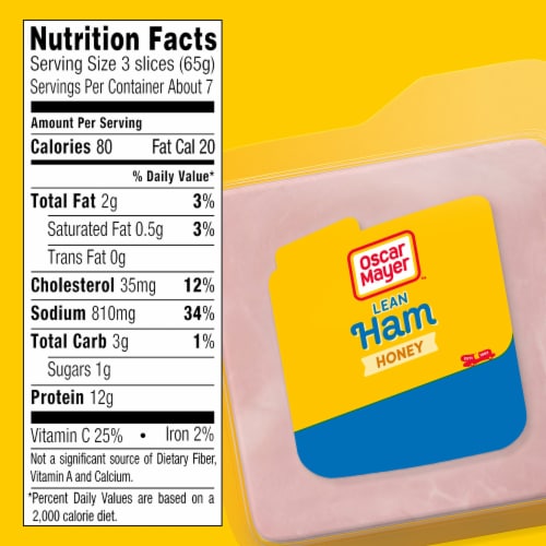 Oscar Mayer Lean Honey Ham Sliced Deli Lunch Meat Perspective: bottom