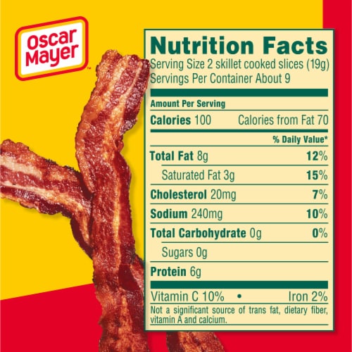 Oscar Mayer Naturally Hardwood Smoked Bacon 30% with Lower Sodium, Pack, 17-19 slices Perspective: bottom