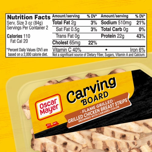 Oscar Mayer Carving Board Flame Grilled Chicken Breast Strips Lunchmeat 6 oz Perspective: bottom