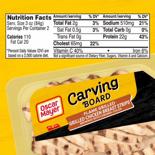 Oscar Mayer Carving Board Flame Grilled Chicken Breast Strips Lunchmeat 6 oz Perspective: bottom