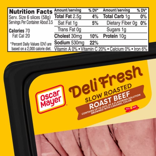 Oscar Mayer Deli Fresh Slow Roasted Roast Beef Sliced Deli Meat Perspective: bottom
