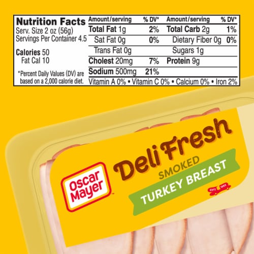 Oscar Mayer Deli Fresh Smoked Turkey Breast Sliced Lunch Meat Perspective: bottom