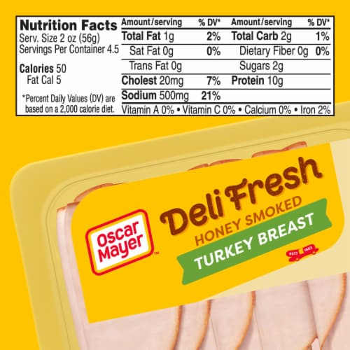 Oscar Mayer Deli Fresh Honey Smoked Deli Turkey Breast Sliced Lunch Meat Perspective: bottom