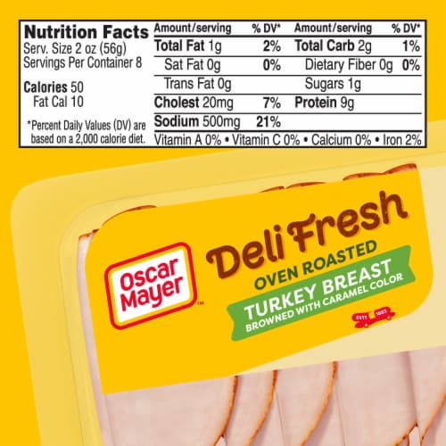 Oscar Mayer Deli Fresh Oven Roasted Deli Turkey Breast Sliced Lunch Meat Family Size Perspective: bottom