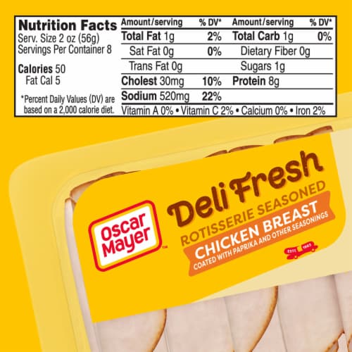 Oscar Mayer Deli Fresh Rotisserie Seasoned Chicken Breast Sliced Deli Meat Family Size Perspective: bottom
