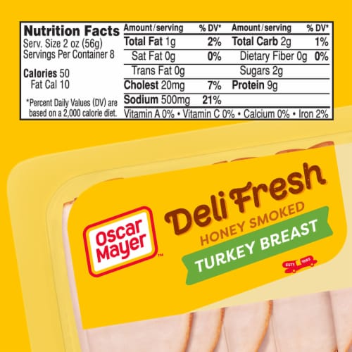 Oscar Mayer Deli Fresh Honey Smoked Turkey Breast Sliced Lunch Meat Family Size Perspective: bottom