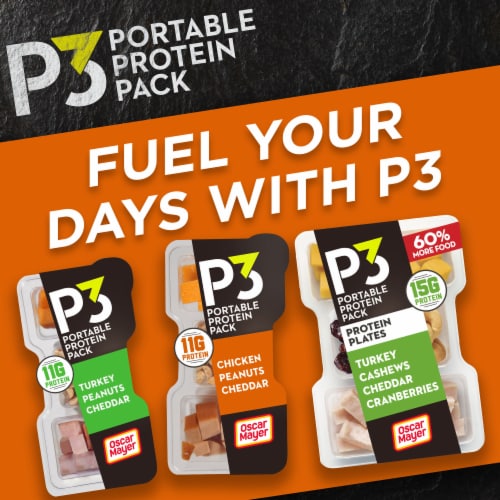 P3 Portable Protein Snack Pack with Chicken Peanuts & Cheddar Cheese Perspective: bottom