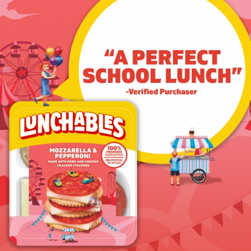 Lunchables Pepperoni & Mozzarella Cheese with Crackers Kids Lunch Snack Perspective: bottom