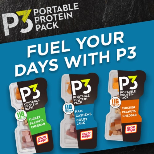 P3 Portable Protein Snack Pack with Ham Cashews & Colby Jack Cheese for a Low Carb Lifestyle Perspective: bottom