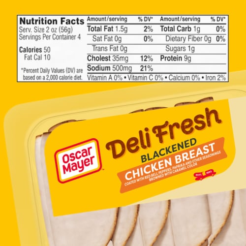 Oscar Mayer Deli Fresh Blackened Chicken Breast Thin Sliced Lunchmeat 8 oz Perspective: bottom