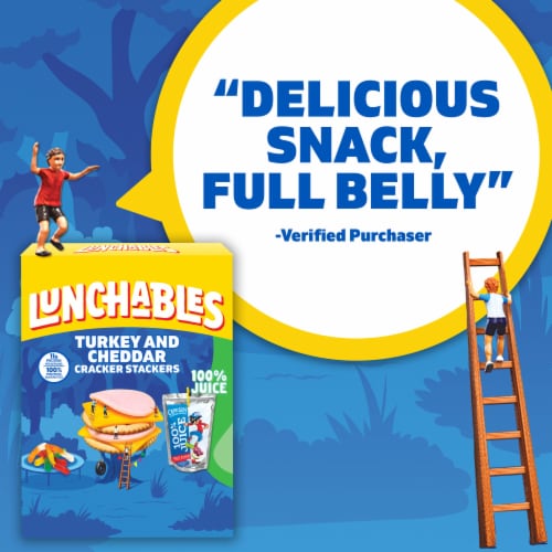 Lunchables Turkey & Cheddar Cracker Stackers with Capri Sun Juice & Gummy Worms Kids Lunch Meal Kit Perspective: bottom